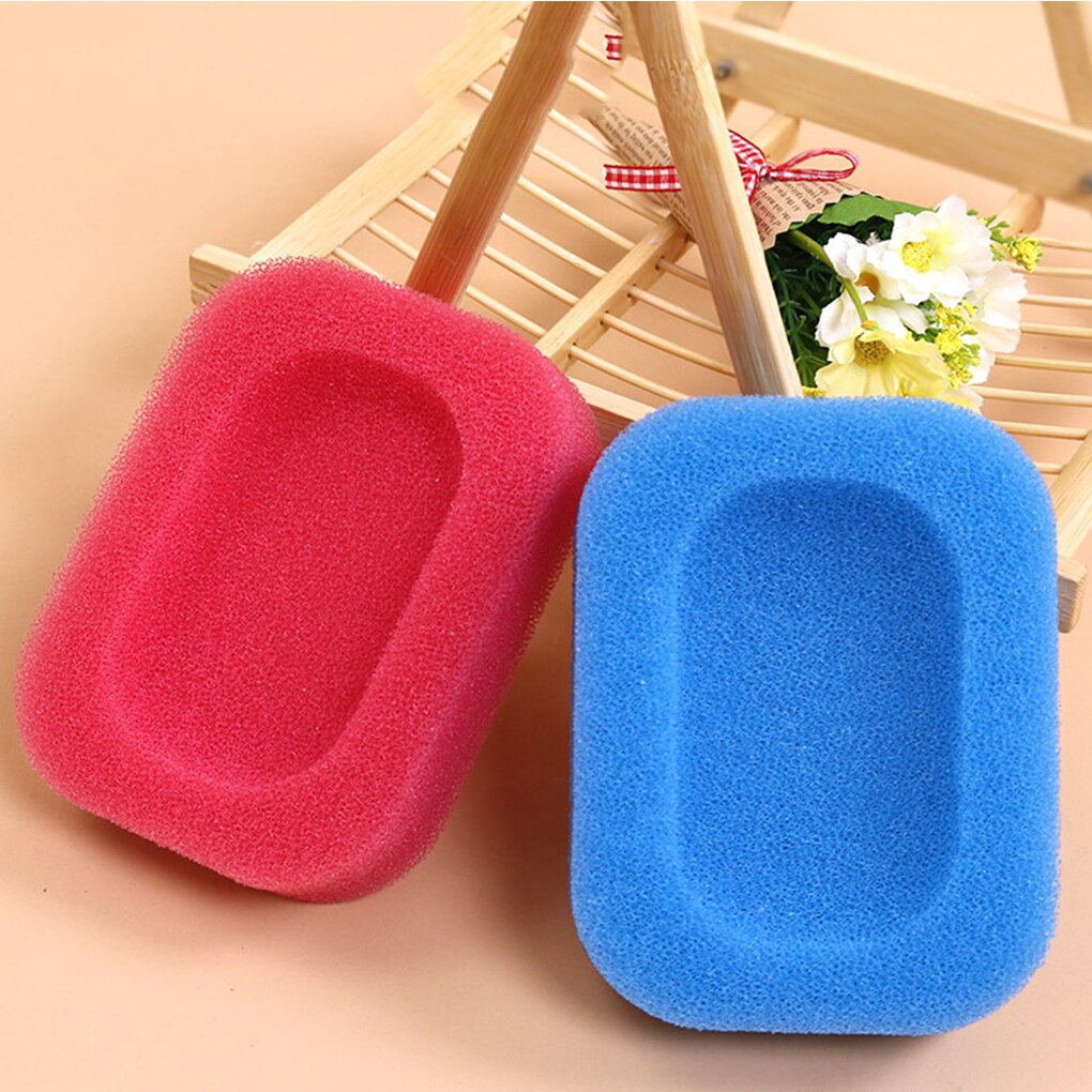 1Pc Sponge Soap Dish Plate Draining Soap Holder Bathroom Soap Storage Boxes Kitchen Tub Sponge Rack Random Color