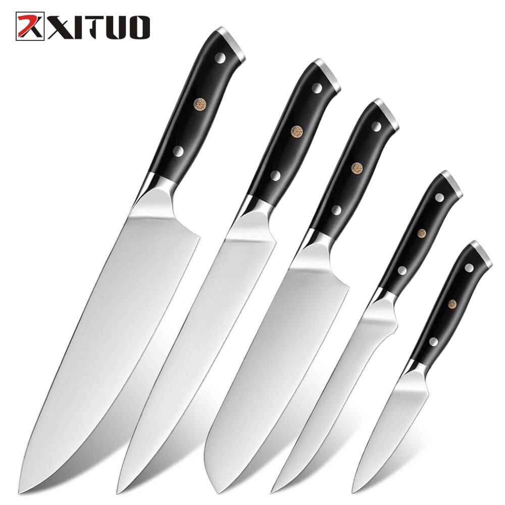 Xituo premium kjøkkenkniv sett høyytelses skarpt blad tysk stål kokkekniv verktøy santoku kniv hjemmelaget matlagingsverktøy