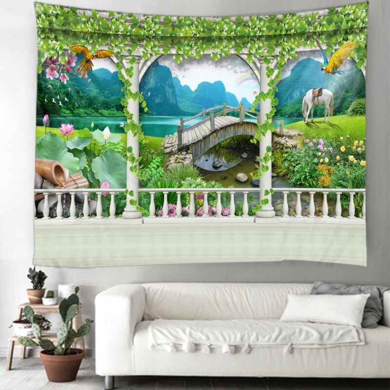 Beautiful tapestry 3d digital printing landscape tapestry hippie tapestry living room bedroom home decoration tapestry
