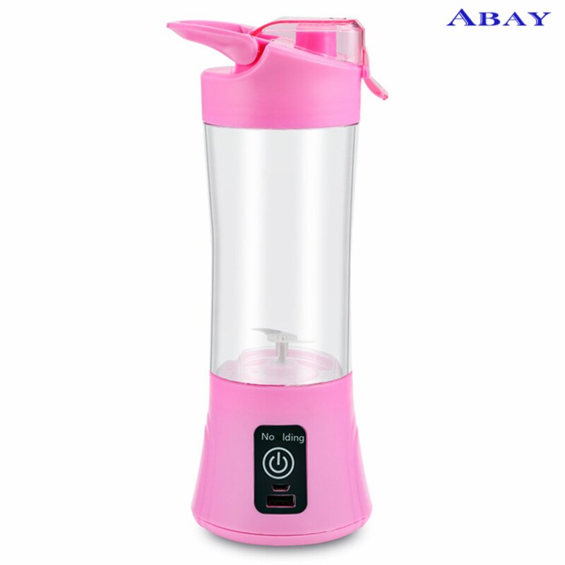 380 ml Draagbare Blender Juicer Cup USB Oplaadbare Elektrische Automatische Groente Fruit Citrus Oranje Sap Maker Cup Mixer Fles: Roze