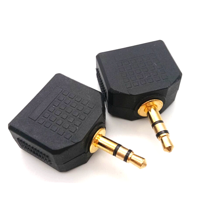 1 st 3.5mm- jack hane till dubbel aux hona y-splitteradapter för telefon, mikrofon, högtalare, hörlurar, ljud, hörlurar