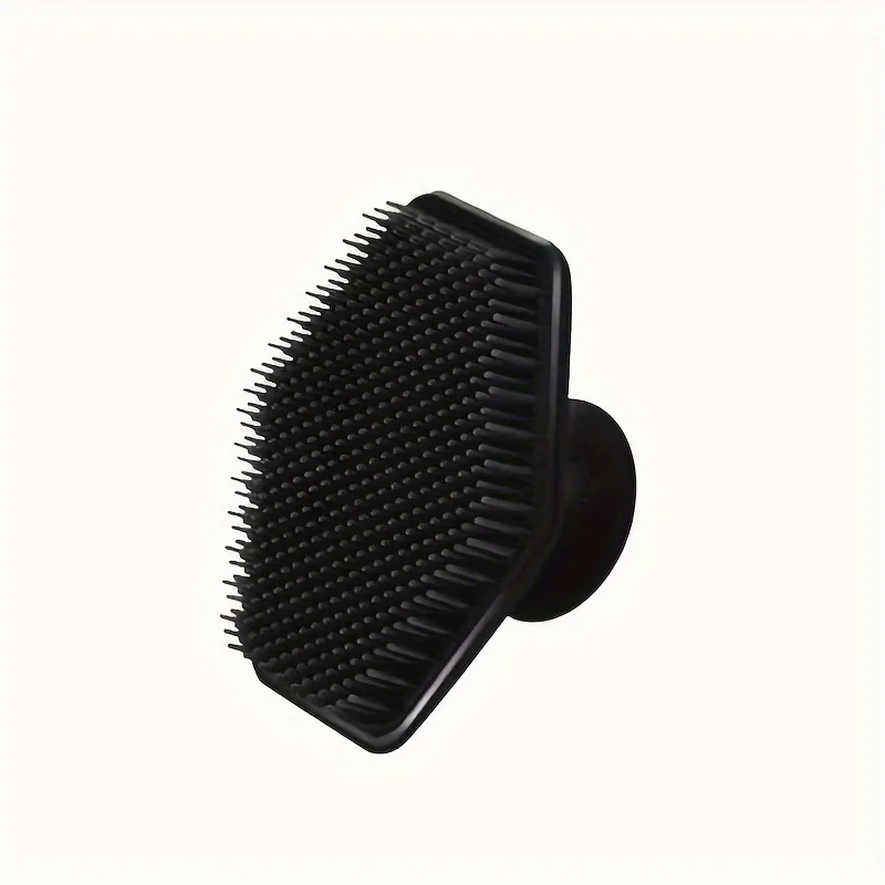 Escova de limpeza facial de silicone, purificador de rosto em miniatura para homens, limpeza profunda, massagem facial, limpador de rosto, silicone: Preto