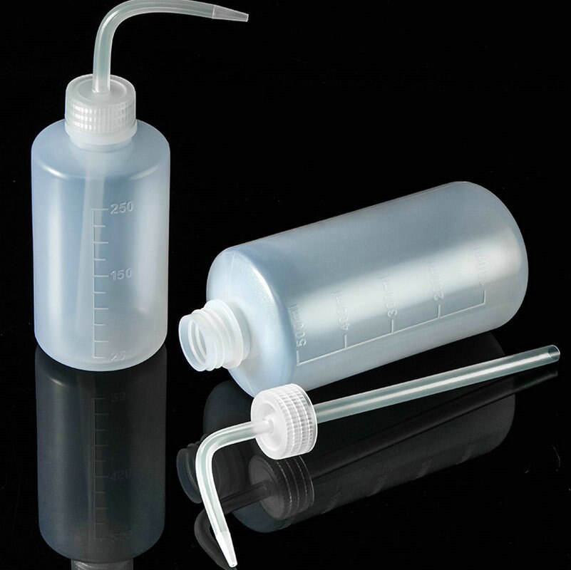 2pcs/Lot 250ml 500ml Plastic Curved Mouth Squeeze Washing Bottle Wash Bottle with Scale Lines Laboratory Supply Gardening