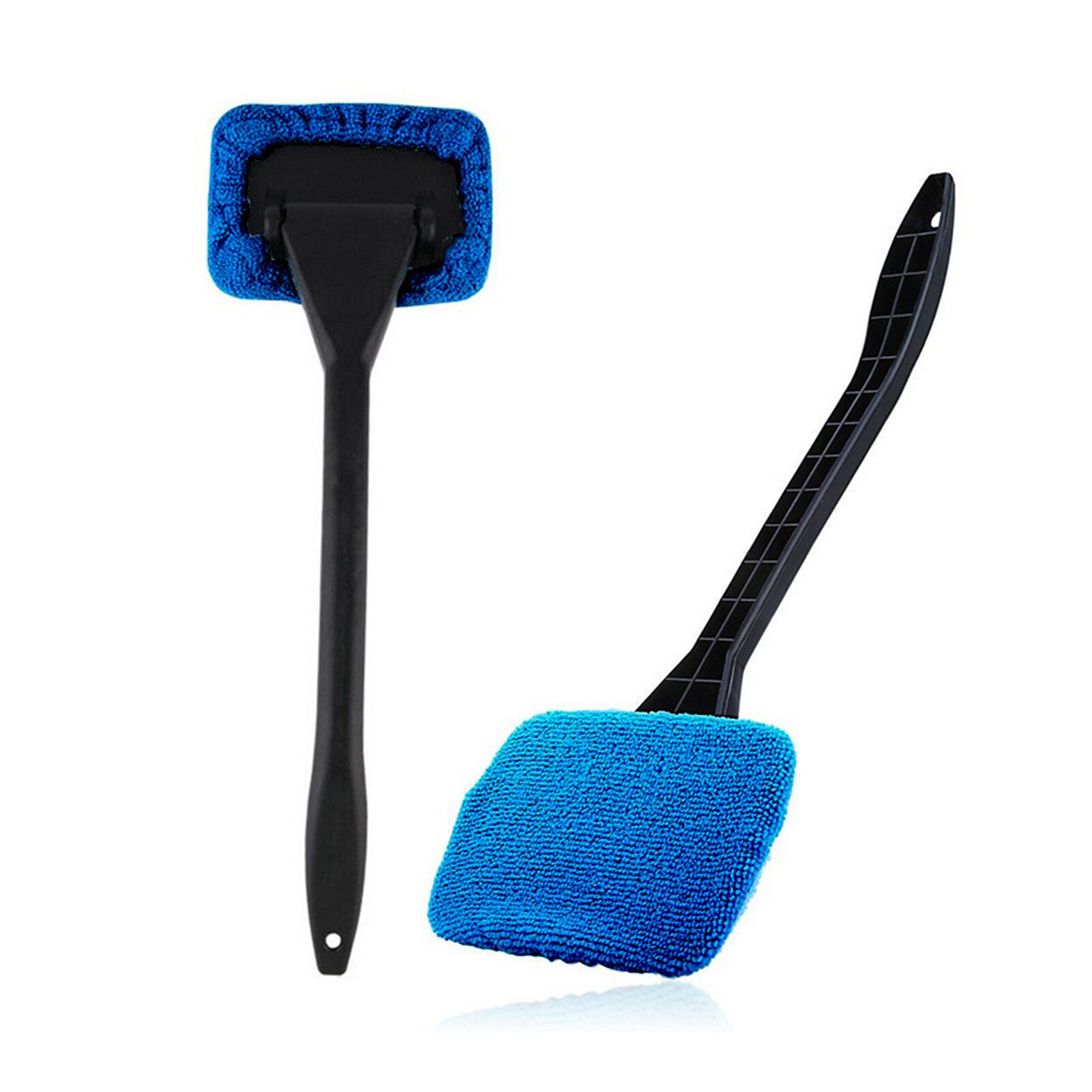 Window Windshield Cleaning Tool Microfiber Cloth Car Cleanser Brush with Detachable Handle Auto Inside Glass Wiper L5: Blue
