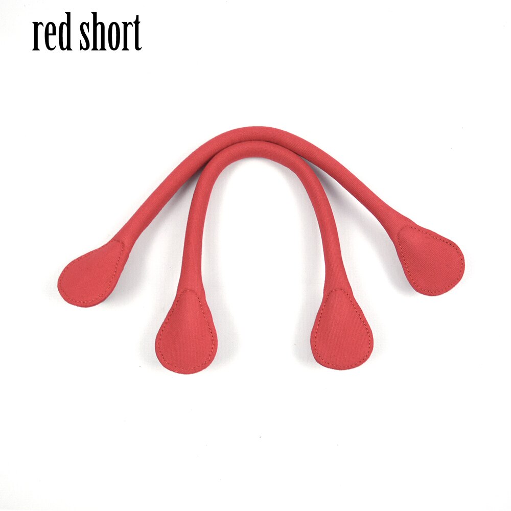 Tanqu lange korte ronde effenkleurige canvas stoffen handgreep voor obag classic mini o bag dames #39: Rood kort