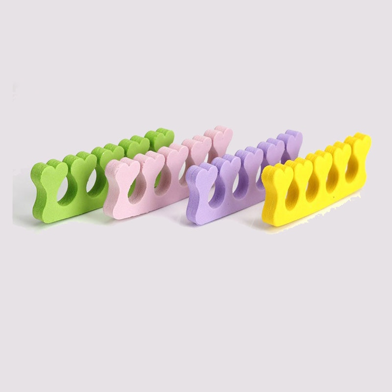 10 Stks/pak Soft Form Toe Separator / Finger Spacer Voor Manicure Pedicure Nail Tool Flexibele Soft Silica Willekeurige Kleur