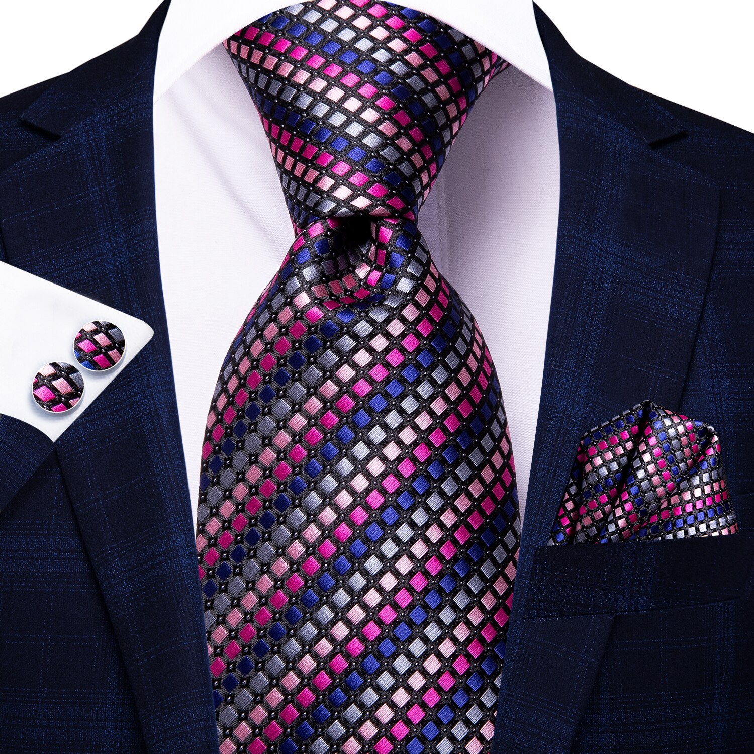 Hi-Tie Paars Solid Paisley Zijde Bruiloft Stropdas Voor Mannen Handky Manchetknoop Mannen Stropdas Set Party business: SN-3357