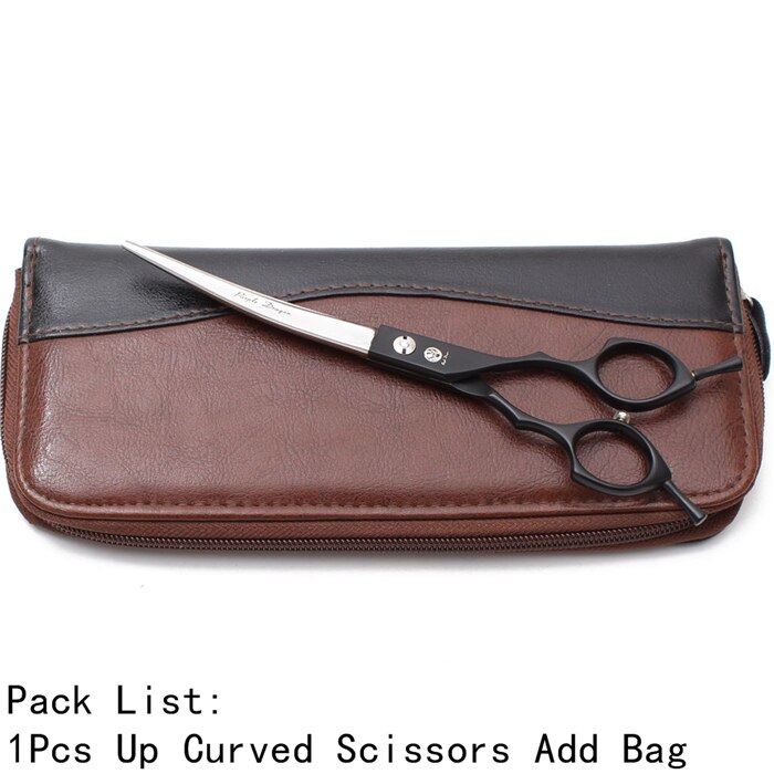 7" Purple Dragon Japanese 440C Up Curved Scissors Grooming Scissors Pet Scissors Bend Up Shears Animal Shears Z4009: Z4009 Hei UC 7YY