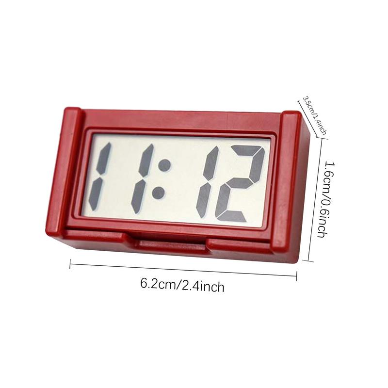 Mini horloge numérique décorative pour voiture, grand écran, Mini horloge de tableau de bord, ornement auto-adhésif, accessoires électroniques de voiture