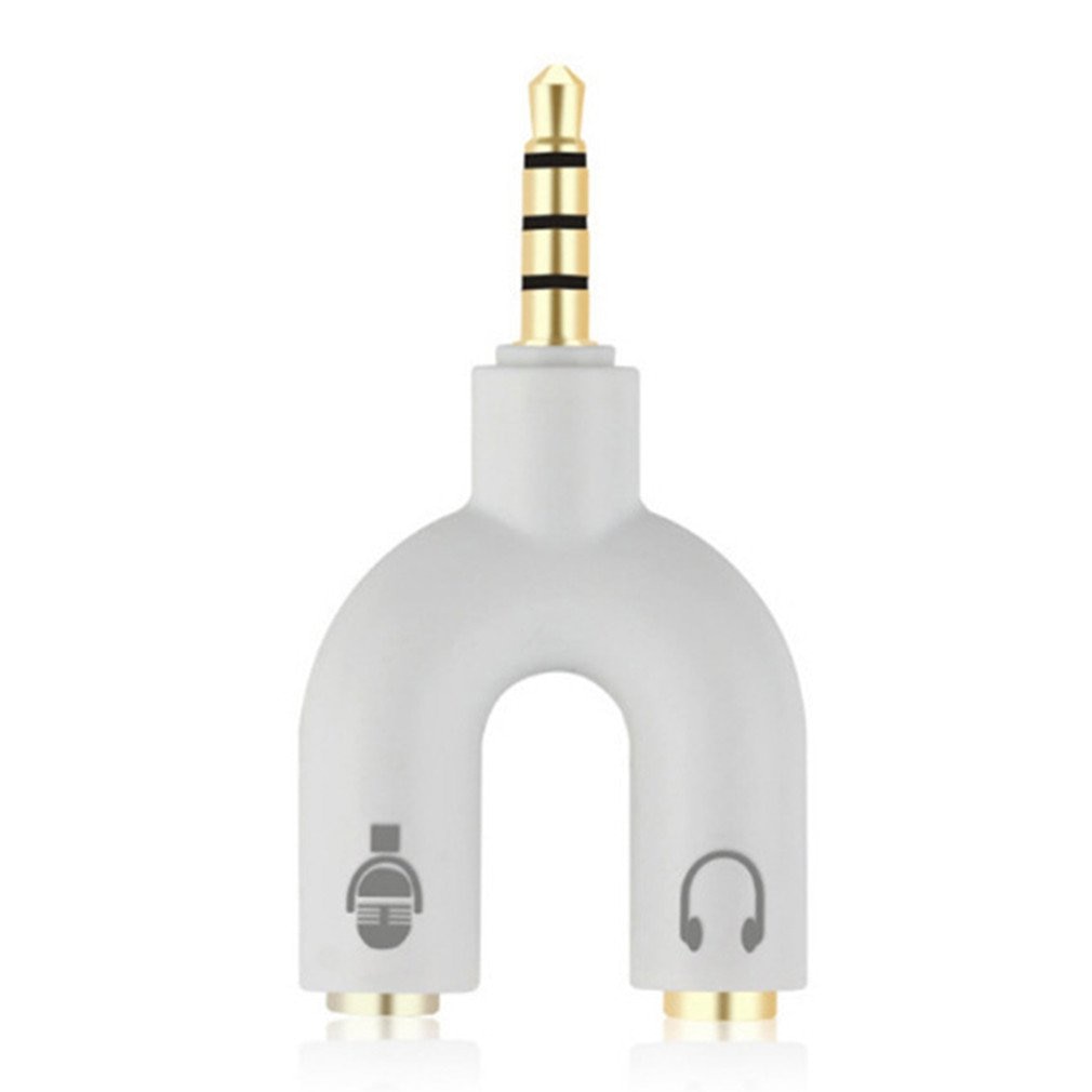 3.5mm Double Jack Adapter to Headphone for MP3 Player Earphone Splitter Adapter: WHITE