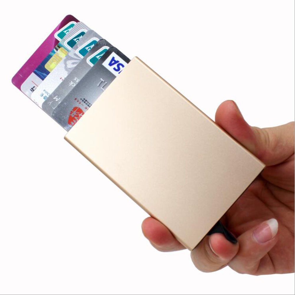 Men Metal Stainless Steel Card Holder Case Silver Aluminium Travel Wallet Rfid Business ID Credit Bank Card Case for Cards