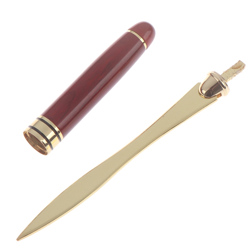 1pcs Wood Handle Letter Opener Stainless Steel cut paper Knife Split file envelopes
