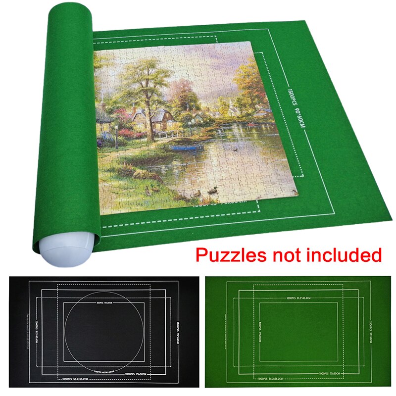 Portable Travel Puzzle Storage Mat Roll Up Mat Jigsaw Roll Felt Mat Play Mat for up 1500/2000/3000 Pieces