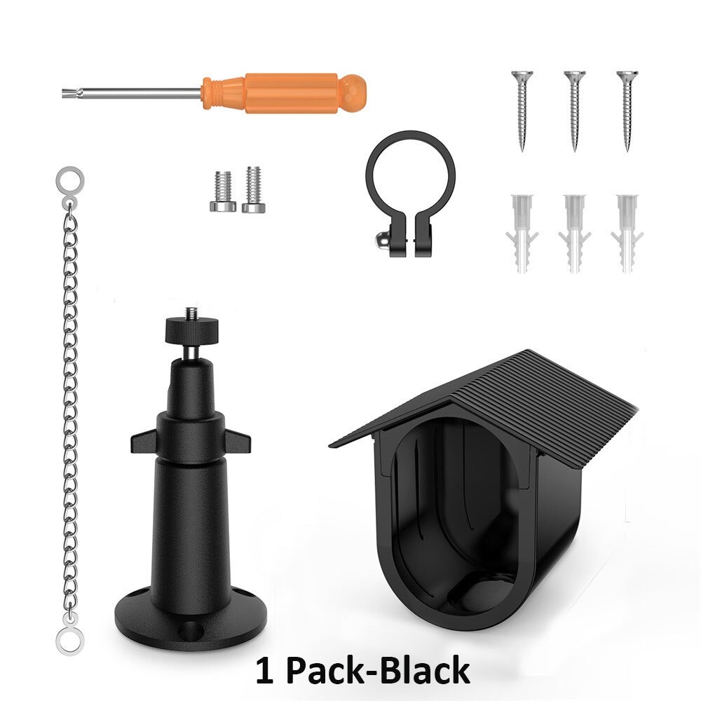 Wall Mount Holder for Arlo Pro 3/Arlo Ultra with Waterproof Protective Cover Case and Anti-theft Chain,Arlo Camera Accessories: 1 pack-black