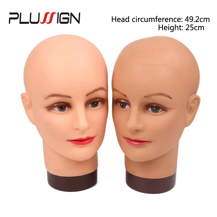 Plussign-Cabeza de maniquí sin pelo Calvo, para sombreros, pelucas, pestañas, mascarilla de joyería, masaje
