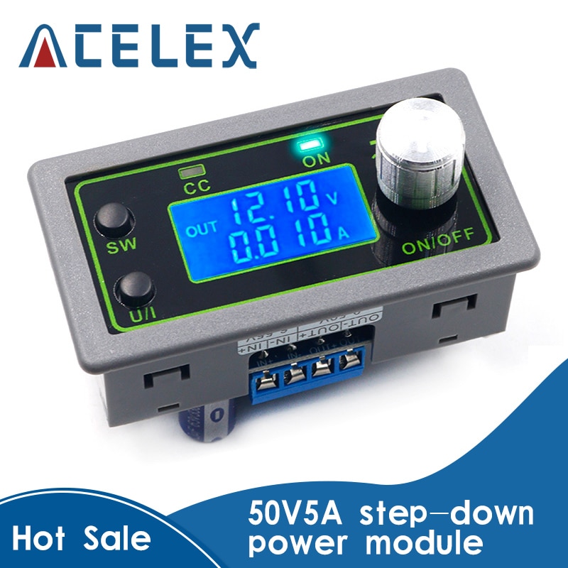 50V5A Cnc Step-Down Regelbare Voeding Module Spanning En Stroom Meter Constante Spanning Constante Stroom Dc Lcd-scherm