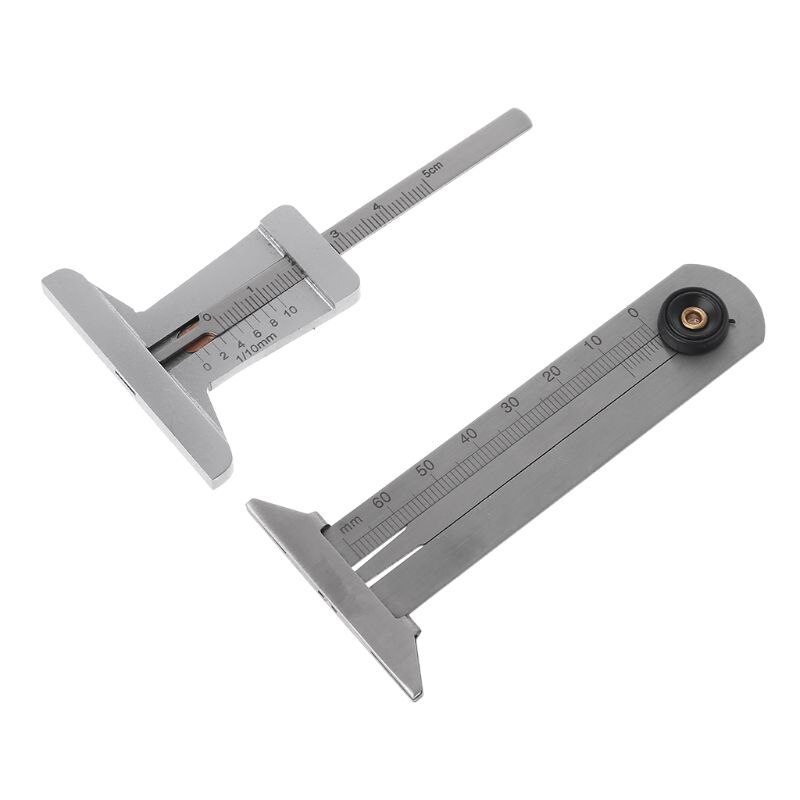 Calibrador de profundidad Vernier para neumáticos de coche, regla de acero inoxidable, herramienta de medición para Moto y camión, 0-60mm/0-50mm