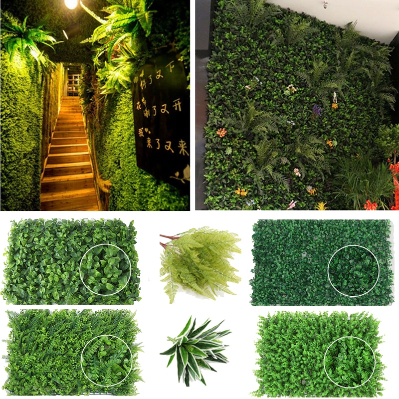 40*60cm Artificial Boxwood Hedges Panels Privacy Synthetic Balcony Fencing Ivy Fence Wall Home Garden Outdoor Decoration