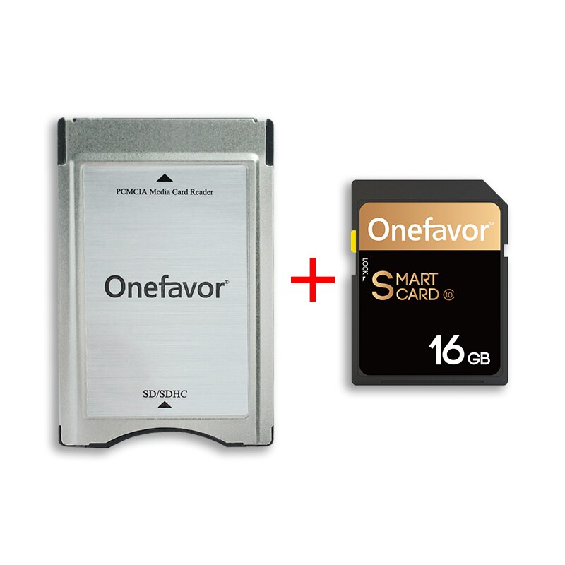 Onefavor-tarjeta de memoria SD de 90 MB/s para Mercedes Benz, lector de tarjetas PCMCIA de 32GB, 16GB, U3, SDHC, para MP3: 16GB and adapter