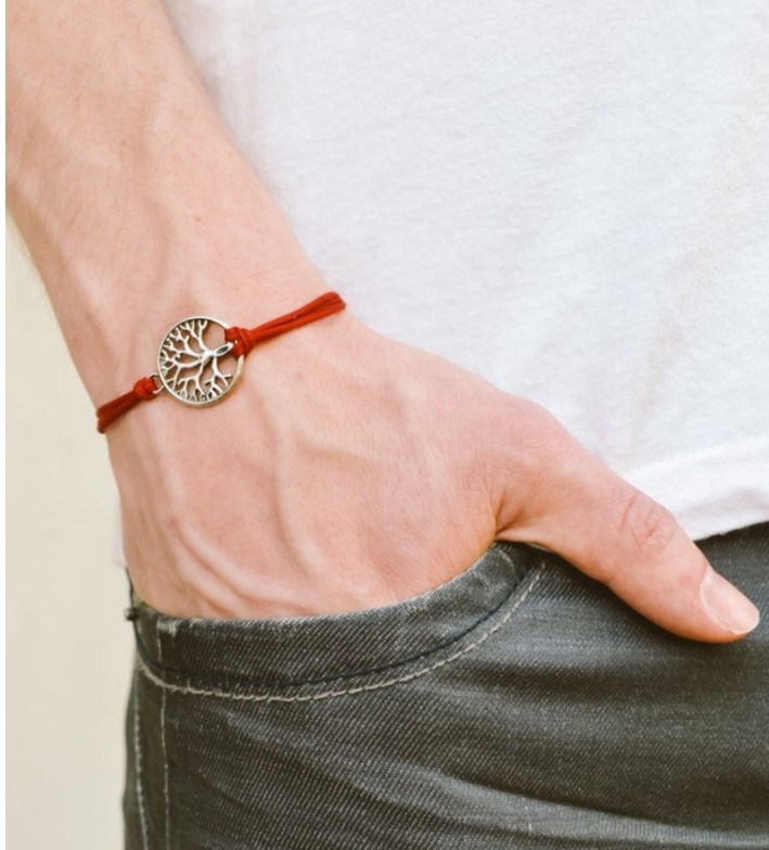 Pulsera Infinity Pulsera celta para hombre - Pulsera con nudo para hombre Joyería para hombre Pulsera OM Pulsera cruzada: Color marrón amarillo
