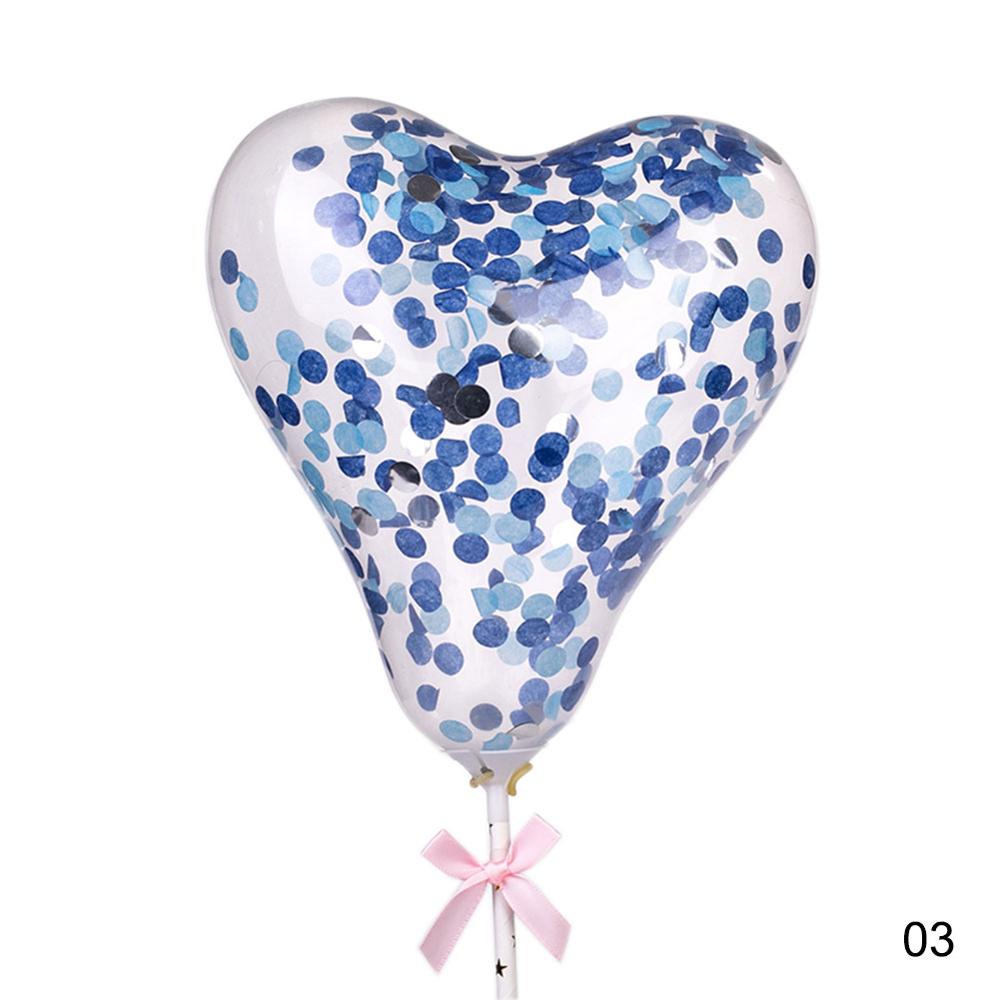 10 stk/pakke 5 tommer konfetti kage ballon lille hjerte gennemsigtig ballon til fødselsdagsfest bryllup dekorationer indretning: 03
