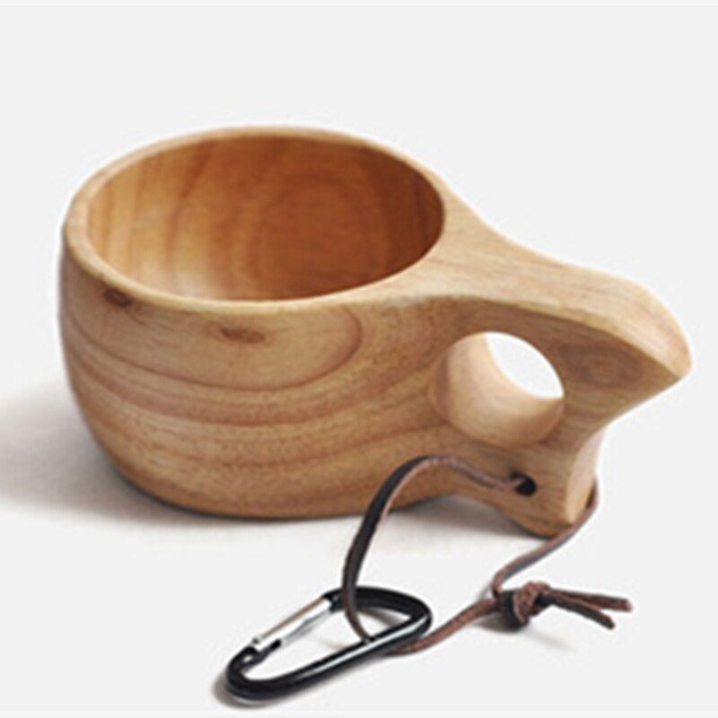 Cup Not Lacquered Timber Coffee-Cup Water Noggin-cup Portable Aleyard Solid Wood Single Double Hole Simple Wooden Mugs