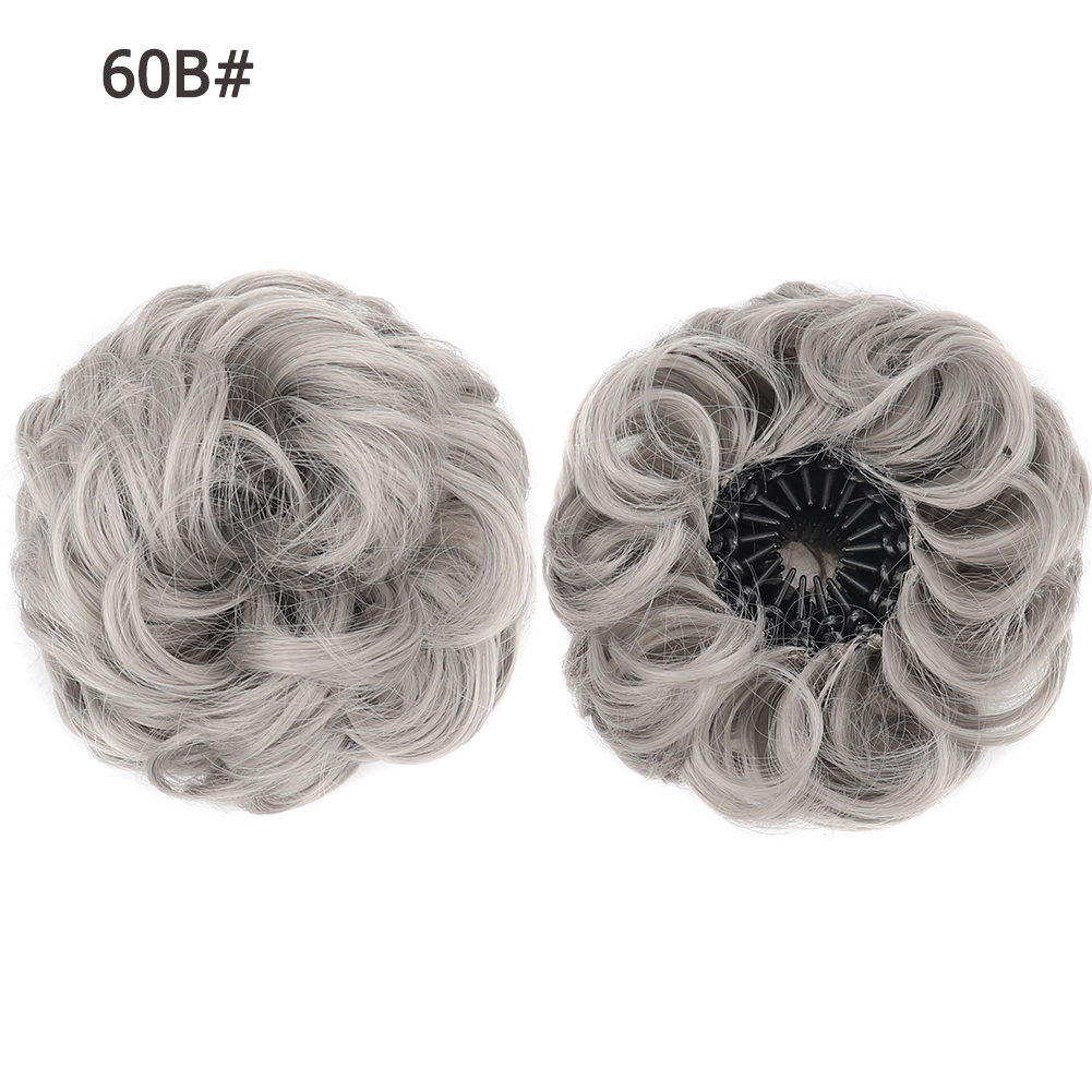 Nueva pieza de pelo de moño desordenado, moño esponjoso sintético en forma de Nido de Pájaro, extensiones de moño de pelo rizado ondulado retráctil para mujeres y niñas: NC/4HL
