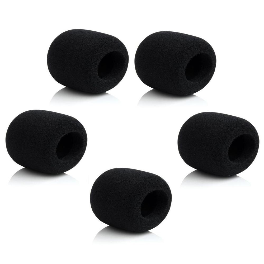 Standard Bolymic 5PCS Black Microphone Pop Filter for Shure SM58 Windscreen Sponge Foam Mic Cover