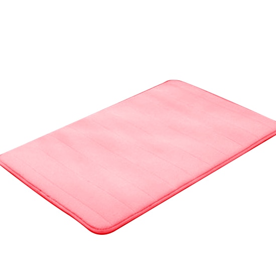 40 x 60cm vandabsorberende tæppe badeværelsesmåtte køkkendør gulvtæpper til skridsikker shaggy memory foam bademåtte: Lyserød
