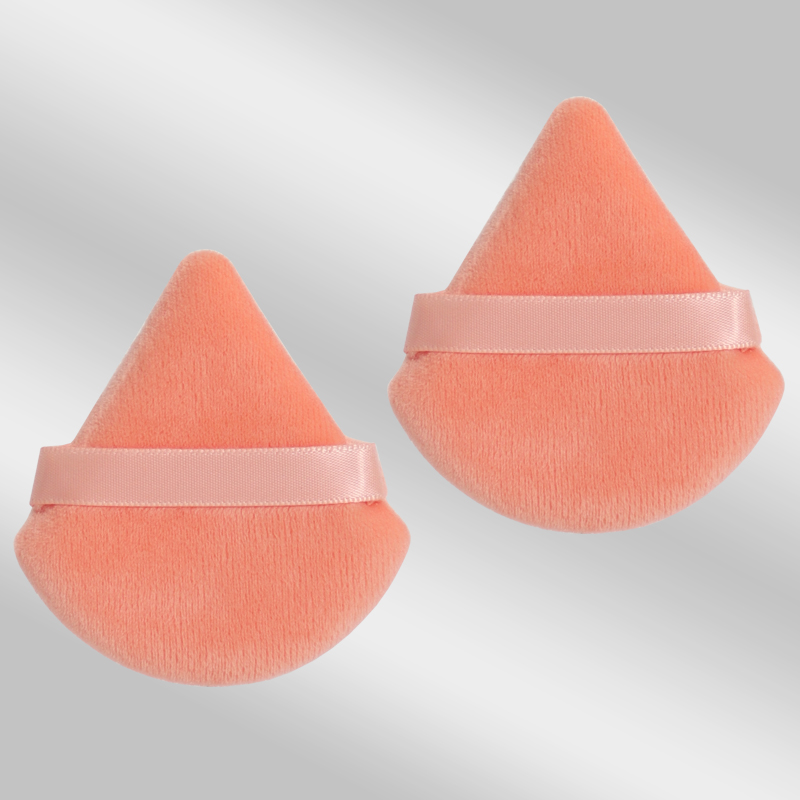2 件 Triangle Powder Puff Face Makeup Sponge Soft Velvet Cosmetic Puff Blender Beauty Foundation Sponge Make up Accessories: Red