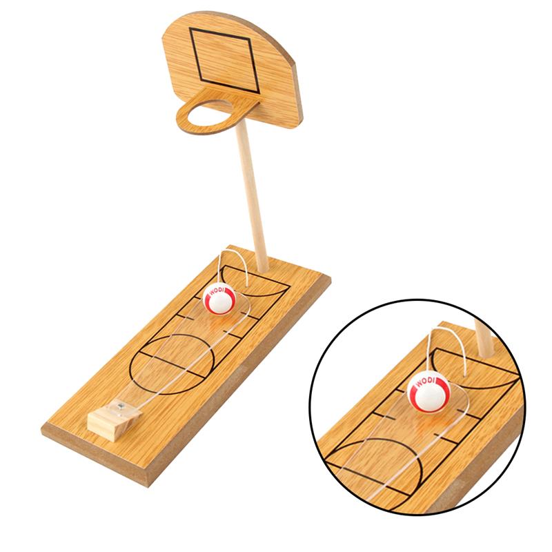 Wooden Basketball Game Mini Desktop Tabletop Portable Travel Office Game Set Indoor Outdoor Fun Sports Novelty Toy