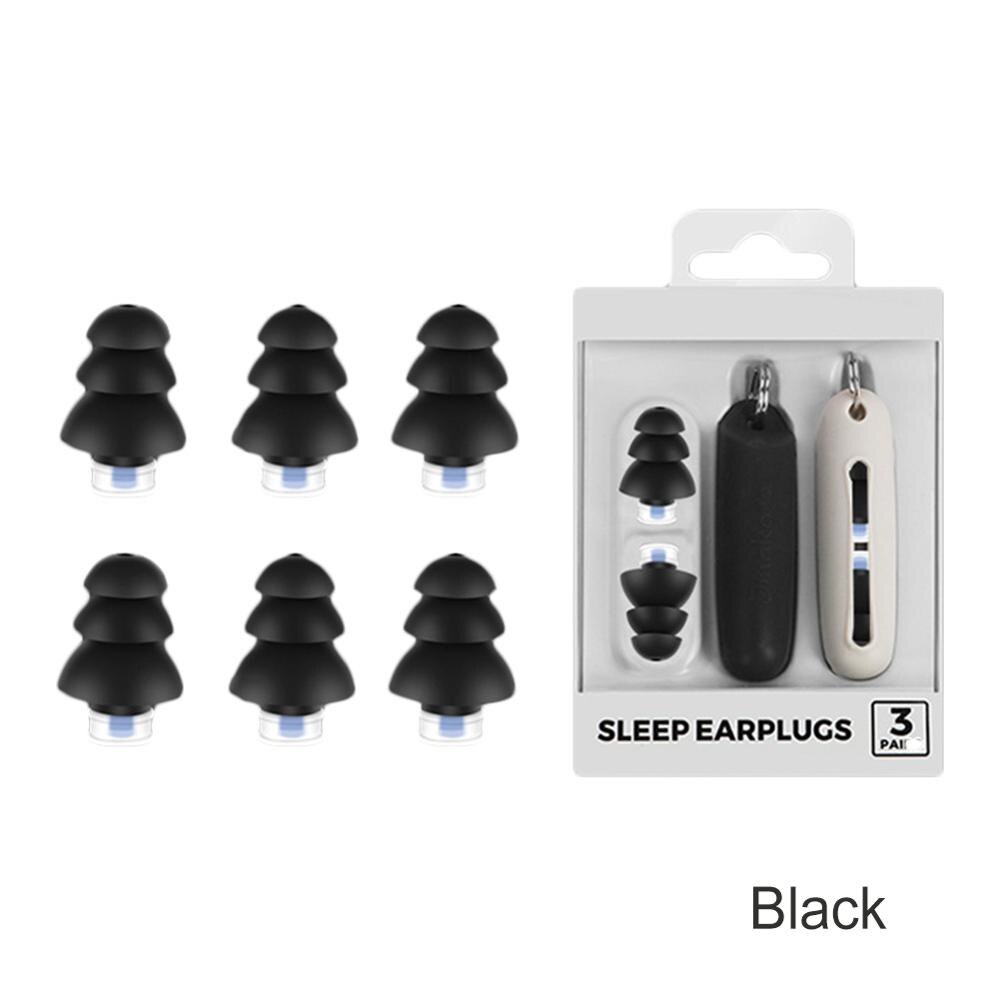 3Pairs Soft Foam Anti-noise Ear Plugs Sound Insulation Protection Earplugs for Reading Sleeping Travel Noise Reduction Earplug: Black