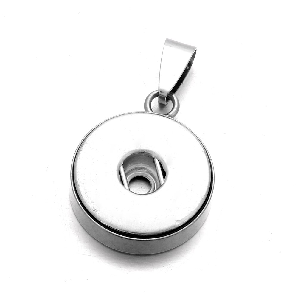10 stuks/partij drukknopen sieraden vinden roestvrij staal zilverkleur 18mm 12mm drukknopen diy accessoires voor diy drukknopen hanger ketting