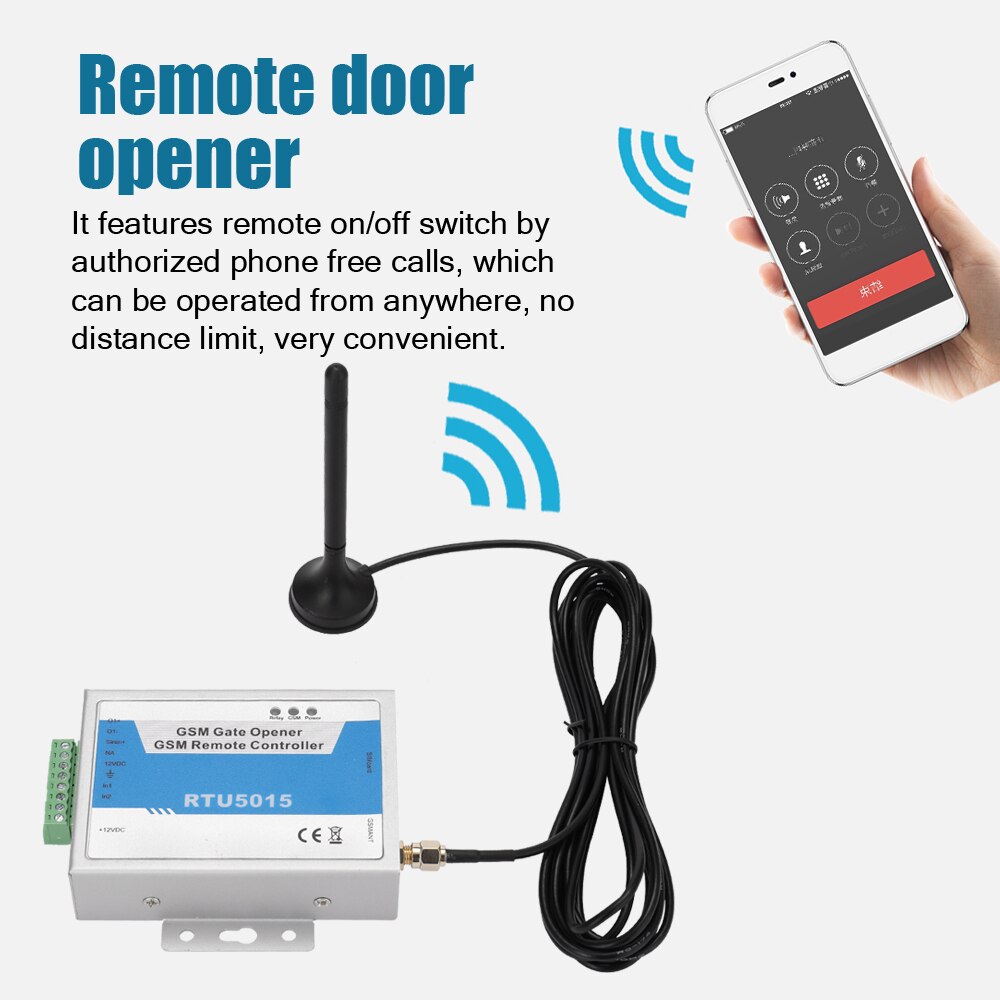 RTU5015 Verbeterde RTU5024 GSM Gate Deuropener Operator met SMS Afstandsbediening Alarm 1 Uitgang en 2 Ingangen App