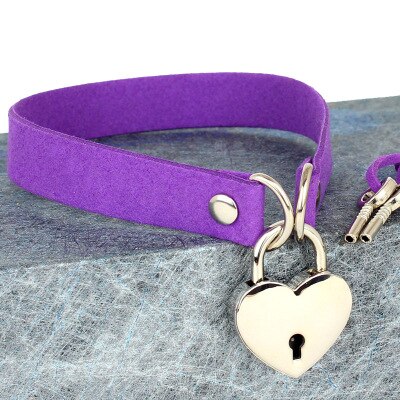 Cool Punk Goth heart love lock collar necklace Necklace Metal Love clavicle necklace Adjustable Jewelry for Women: Purple