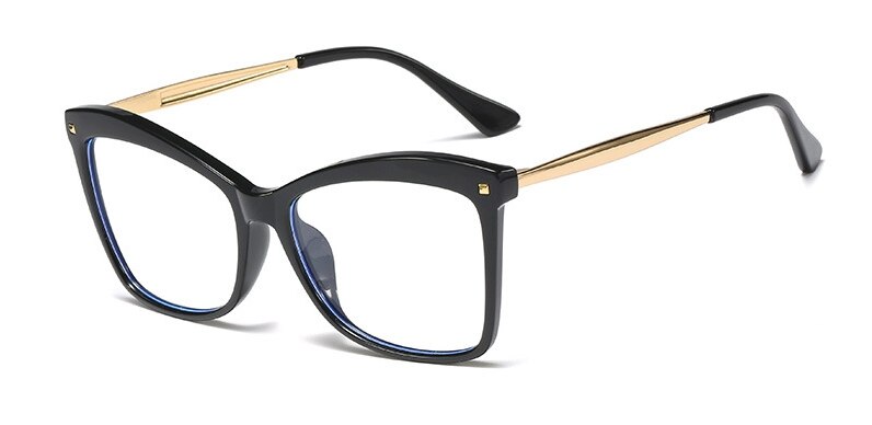45894 TR90 Rice Nail Glasses Frames Men Women Optical Computer Glasses: C4 black