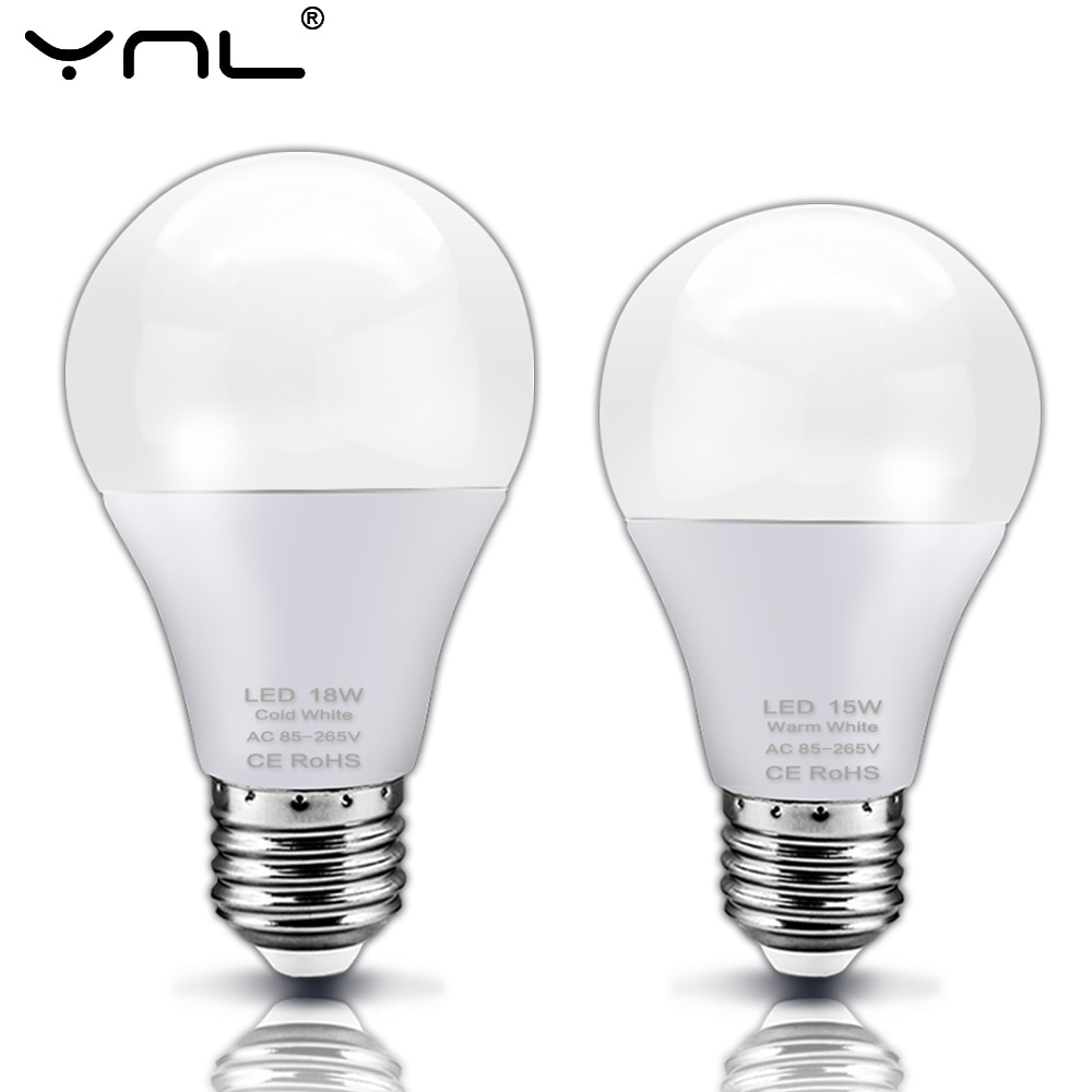 E27 LED Lamp AC 220V 240V Real Power 3W 6W 9W 12W 15W 18W Hoge Helderheid LED Gloeilamp Voor Tafellamp Spotlight