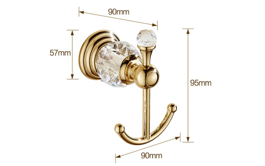 Handdoekhaken aan de muur, goud/chroom, kledinghaak van messing, handdoekhouder, badkamerhaak