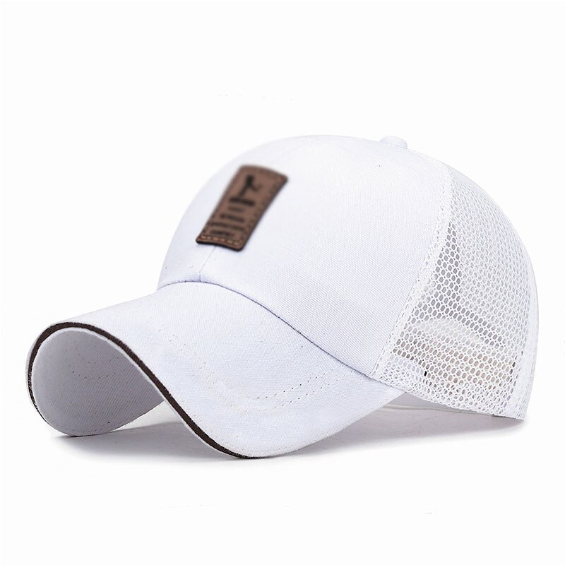 Moda verão chapéu de golfe quatro estações sol boné de beisebol homem legal quatro estações bonés adulto plana casual verão chapéu de sol: white mesh cap