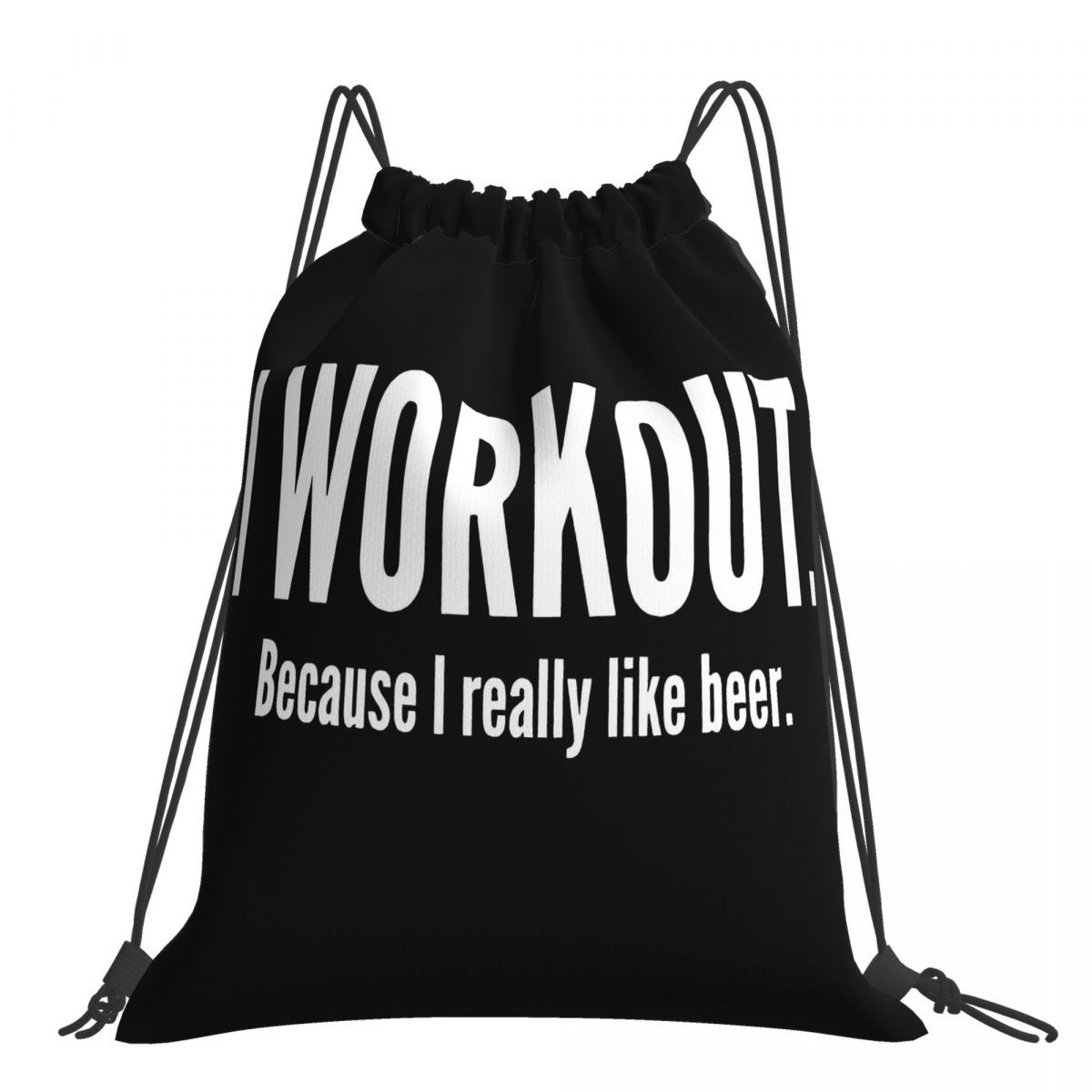 Grappige Gym Womens Mens Humor Workout Slogan Top Ik Workout Omdat Bier Muziek Tassen Rugzak Tas: Default Title