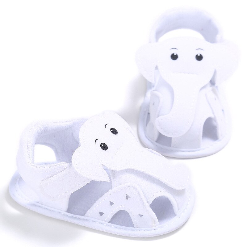 designs Elephant Animal Pu leather Baby moccasins child Summer Girls Boys sandals Sneakers Infant shoes 0-18 M: White / 3
