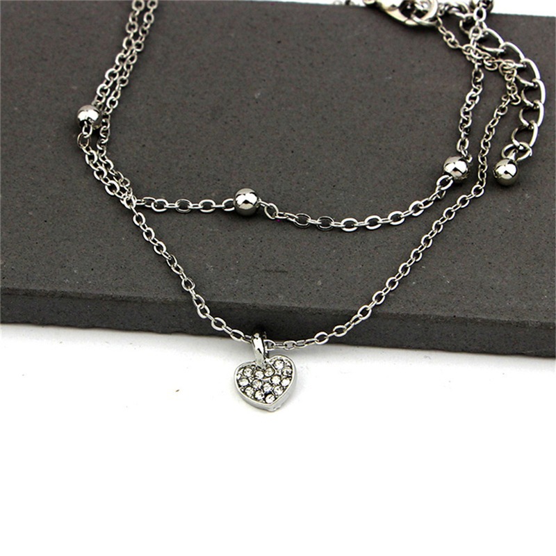 Boho Initial Anklet Heart Infinity Silver Color Ankle Bracelet on Leg Chain Star Anklets For Women Ankle Beach Foot Jewelry