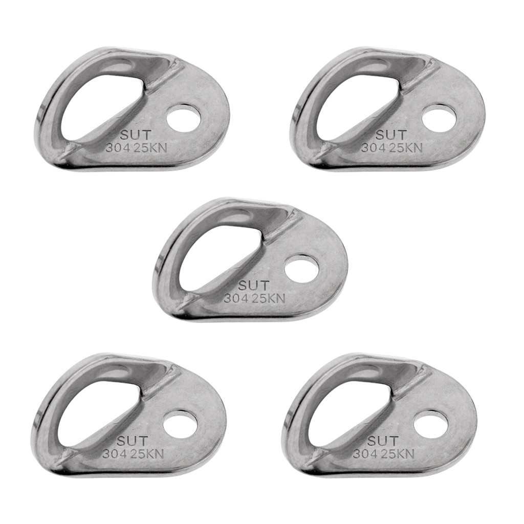 5 Pieces 3/8 Inch Stainless Steel Climbing Anchor Point Bolt Hangers 10mm 25KN 5600lb