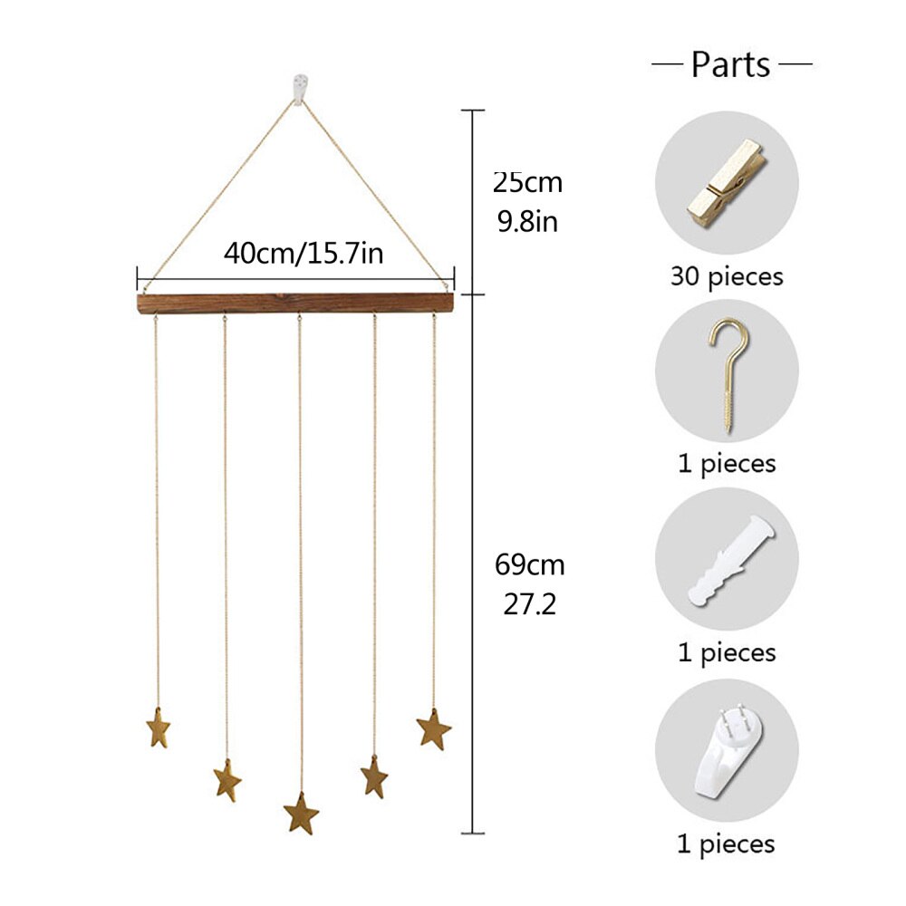 Solid Wood Photo Wall Postcard Star Display Rack H... – Vicedeal