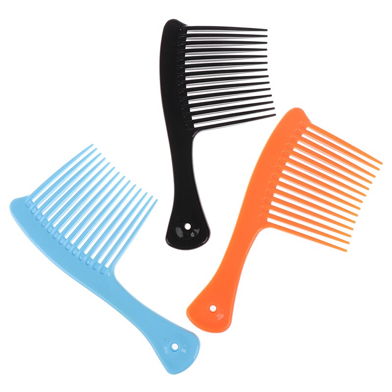 Stor bred tandet kam krøllet salon hår frisør værktøj husholdning unisex brede tand kamme
