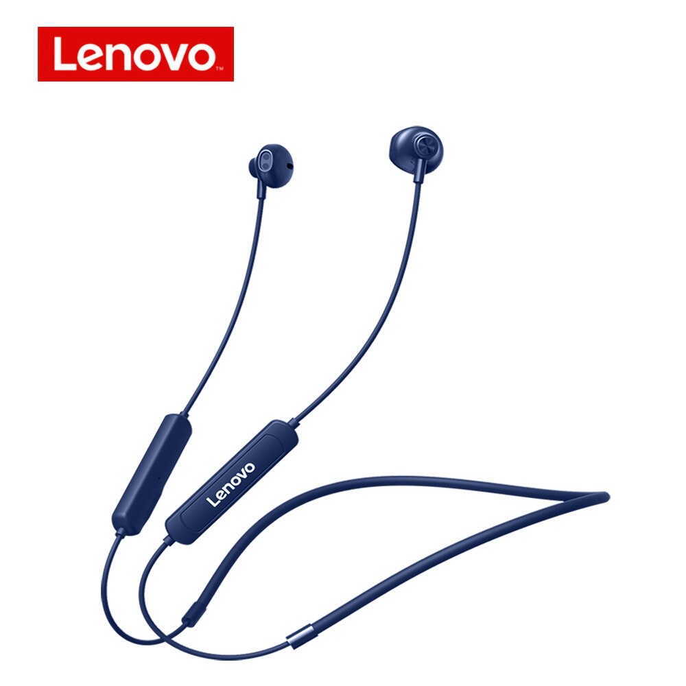 Lenovo SH1 Draadloze Koptelefoon Bluetooth 5.0 Nekband Hoofdtelefoon Hifi Sound Sport Headset Magnetische IPX5 Waterdichte Oordopjes Met Microfoon: blue