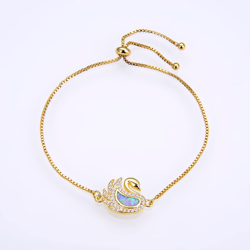 KAMAF-bracelet de cygne opale simple, à la , bijou de fête, couleur 4,: KK-DMB092-G-A3