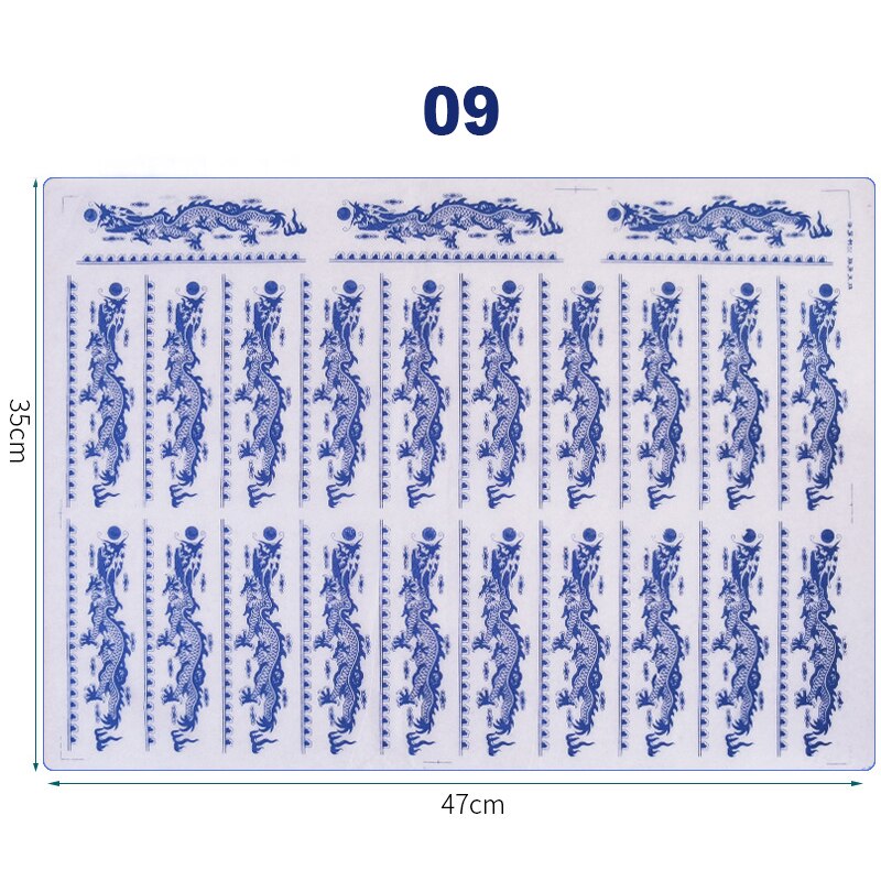 Papier de transfert en céramique d&#39;art poterie, glaçure sous glaçure, fleur noire, décalcomanies en céramique haute température, outils en argile polymère pour bricolage: 9