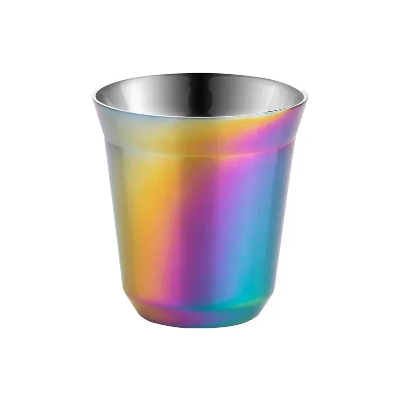 80/160/250 ml Outdoor Camping Espresso Becher Verdickt 304 Edelstahl Doppel Wand Isolierung Kaffee Tasse Tee tasse: Black / <50ml>