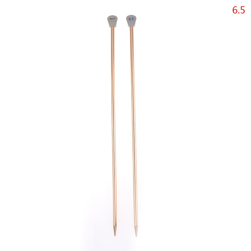 2 stuks/set enkelpuntige breinaalden spelden rechte aluminium diy weefgereedschap lange trui sjaal naald: J